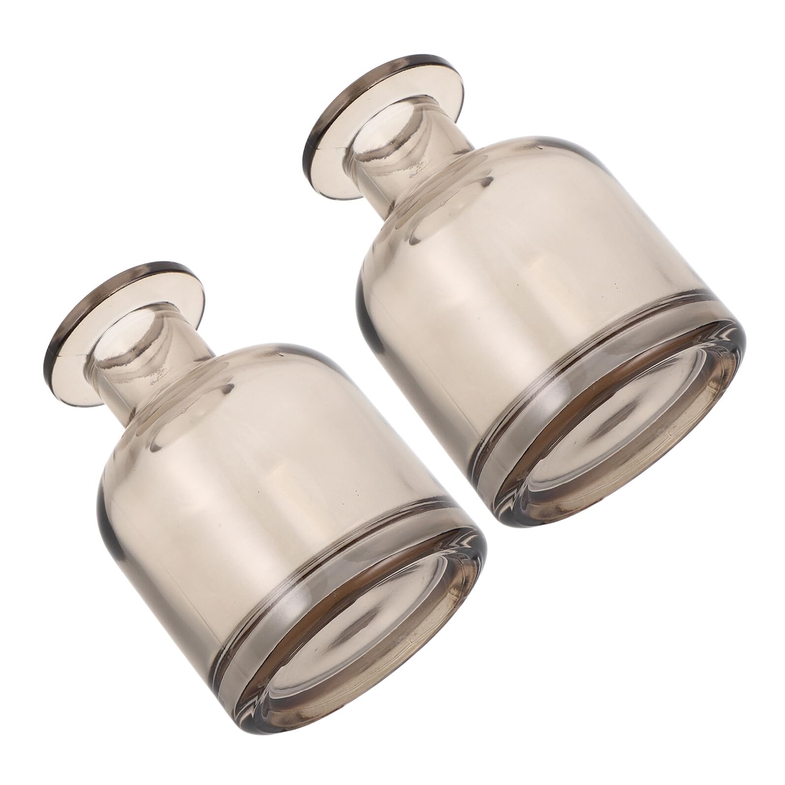 Flacons diffuseurs en verre ambré 2 pièces de forme ronde pour huiles essentielles