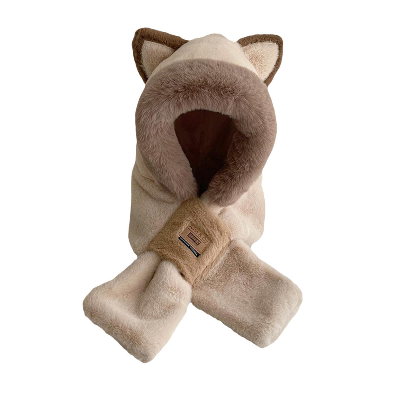 Womens Hood Scarf Ear Protection Cap Headwear Beanie Funny Plush Animals Hat|Clothing, Shoes & Accessories | Womens Accessories | Hats-image-30