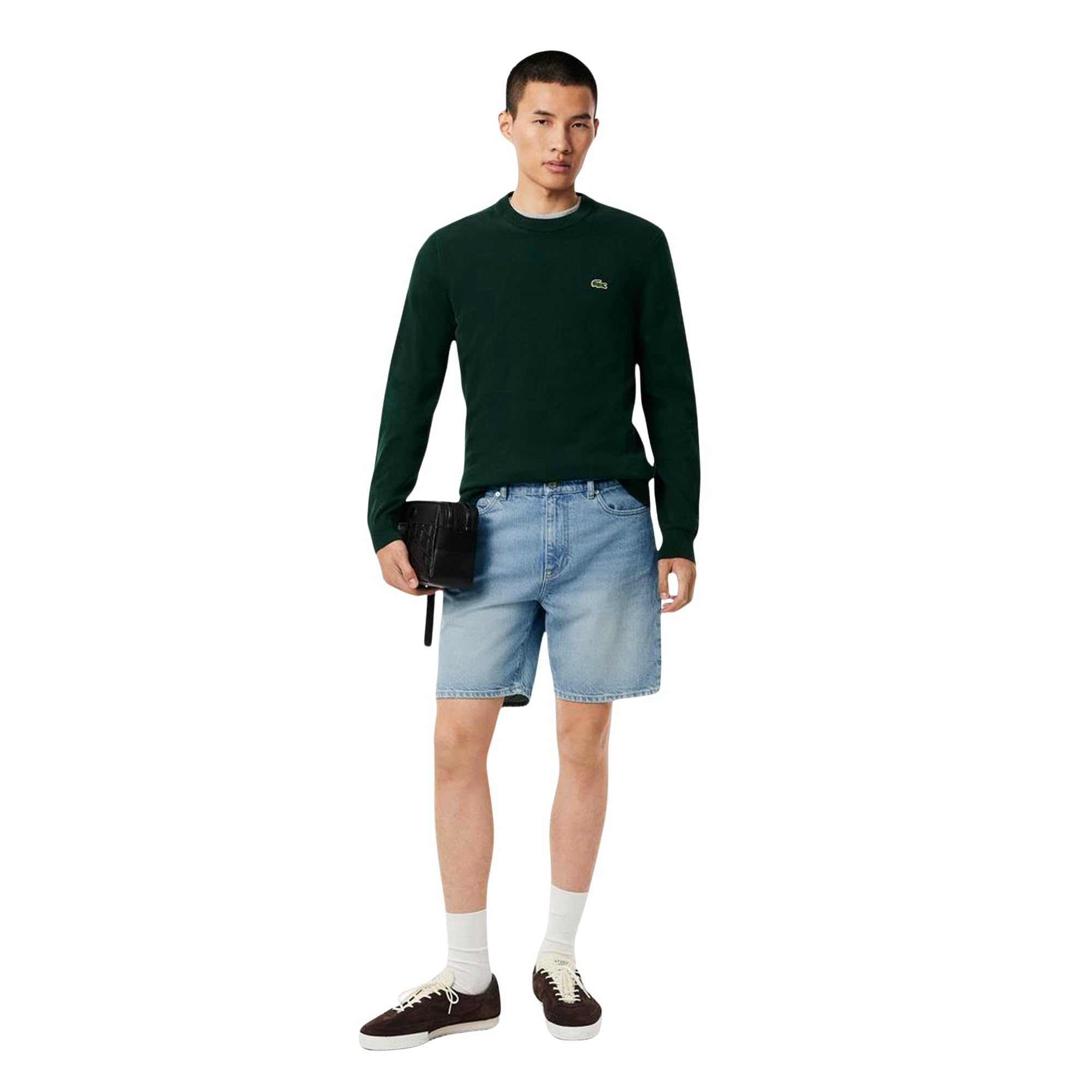 Straight Fit Denim Bermuda Shorts-image-27
