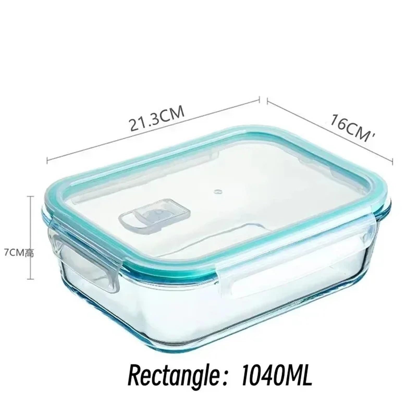 Bento pojemnik na lunch ze szkła, z pokrywką, nadaje się do kuchenki mikrofalowej i mycia w zmywarce, do przygotowywania posiłków do przechowywania żywności w biurze (1040 ml)