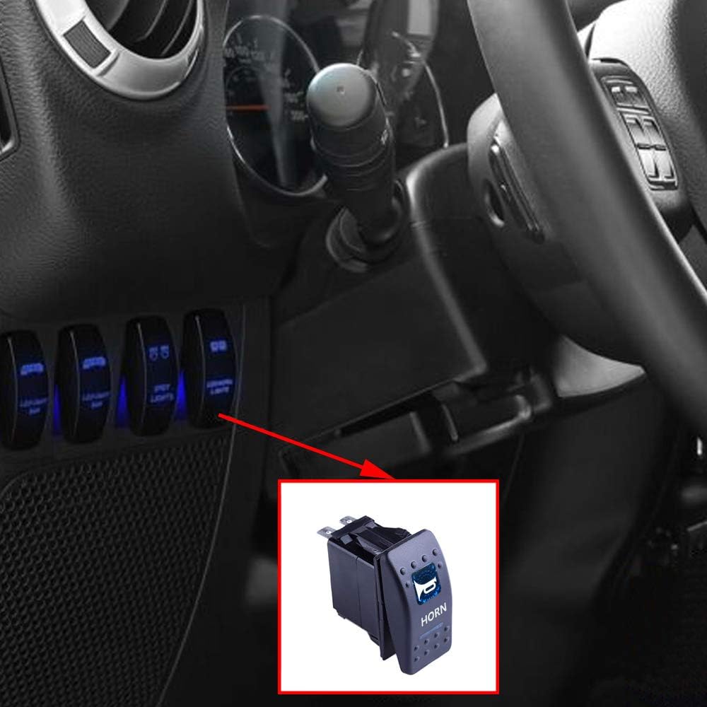 5X Blue LED Light 12V Round Toggle Switch SPST On/Off Car Boat Marine Waterproof - View #4