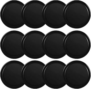 3 1/4 Inches Air Hockey Pucks 12 Pack Full Size Heavy Replacement Pucks for Game Tables Equipment Accessories (Black)