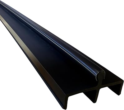 KC Hardware Premium Vinyl Sliding Door Track, Ideal Sliding Glass Door Track with Stainless Steel Cover Ensuring Smooth Glide for Home Improvement and Patio Doors Black, 96 Inches