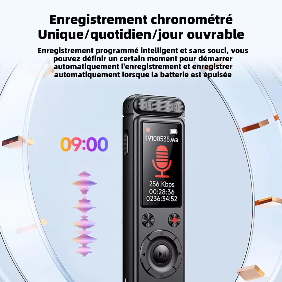 Micro Espion Enregistreur Vocal, Mini Dictaphone USB, Appareil d'Écoute Espion