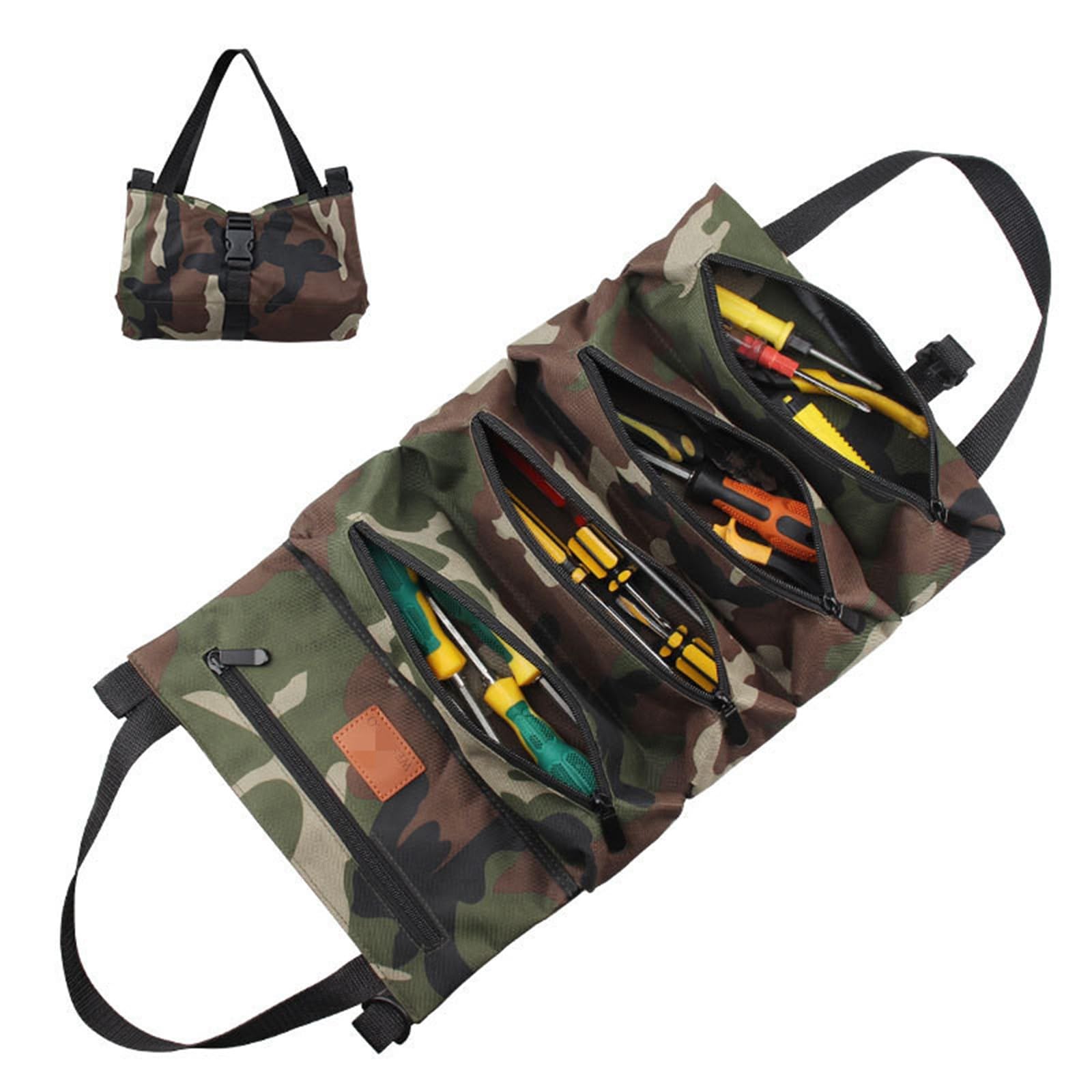 Tool Roll Bag Canvas Tool Bag Strong and Durable Repair Car Roll Multi Purpose Organizer