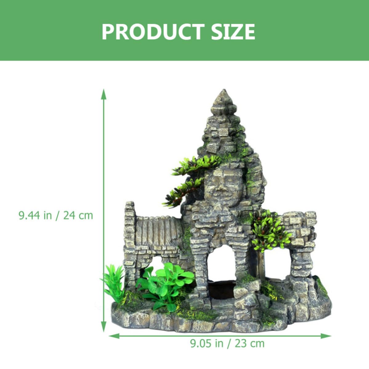 Abaodam Aquarium Dekoration Buddha Statue aus Kunstharz Viergesichtiger Buddha Aquariumhöhle für Aquarien für Fische und Garnelen als Landschaftsdeko im Aquarium