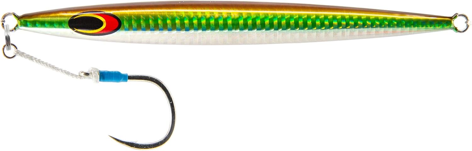 Nomad Design The Streaker Jig 60g (2oz) Fast-Sink, High-Speed, Slender Deep Water Metal Jig, Erratic Mid-Water Action with Glow & UV, Durable BKK Twin Hooks, Tuna & Offshore Species