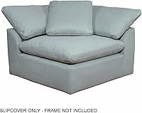 Vista 2 de Sunset Trading Contemporary Puff Collection Funda solo para sofá modular en forma de L de 5 piezas con otomano Funda ajustable para sofá modular