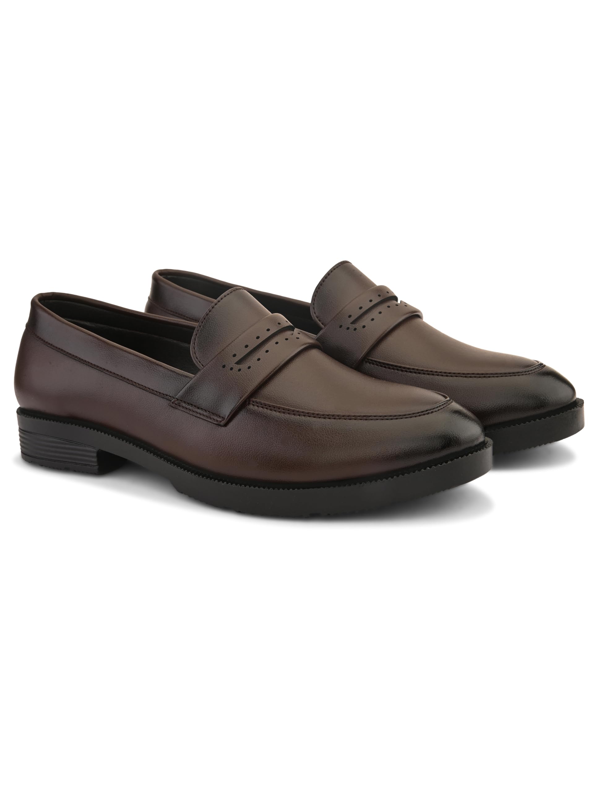 Men Formal Penny Loafer Shoes | PU Slip-On Moccasins | Cushioned Anti-Slip | Office Business Casual (TPSL 25020)-image-19