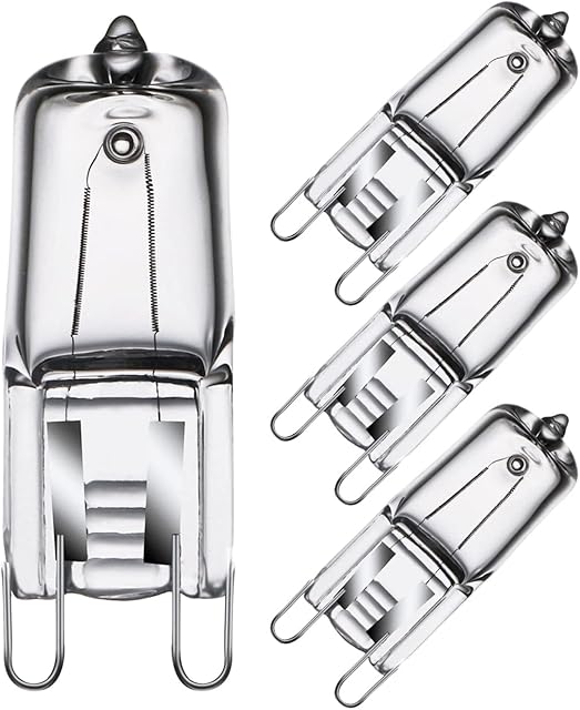 Halogen G9 Oven Bulbs 40W 230V G9 Oven Lamp for Neff / Zanussi / Bosch / AEG Oven and Microwave Oven Cooker Bulb Applications 300 Degree C Heat Tolerant Light Bulbs 4 Pack