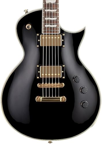 Guitarra Eléctrica LTD ESP de cuerpo sólido, con acaba en verdeSee Thru Green (LEC256STG EC256), Negro