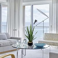 Vista 6 de Bird Fiy Planta artificial de serpiente de 22.5 pulgadas, agave artificial, Sansevieria, plantas artificiales en maceta para decoración