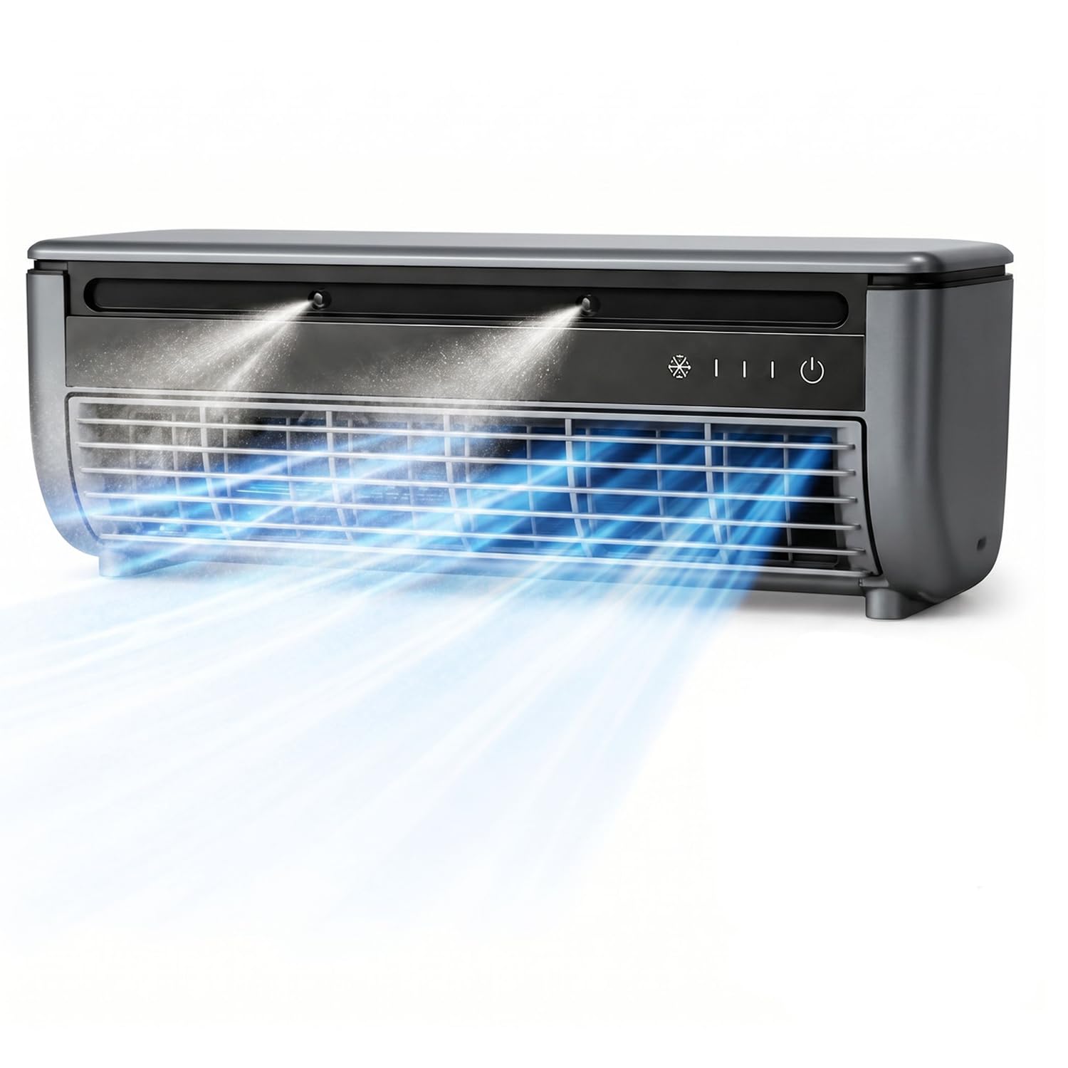 MYFTNP Wall Air Conditioner Cooling Mist Fan, Mini Split Air Conditioner Fan, Ductless Portable Air Conditioners With Remote Control, Speed Cooling Fan Black