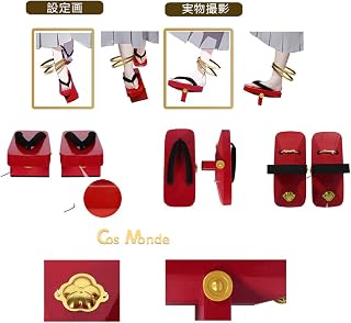 刀剑乱舞 ONLINE 今剑 风 鞋 木屐 专用 单齿木屐 服装 小物件 角色扮演道具 (24cm-26cm) (A, 36~38(24cm))