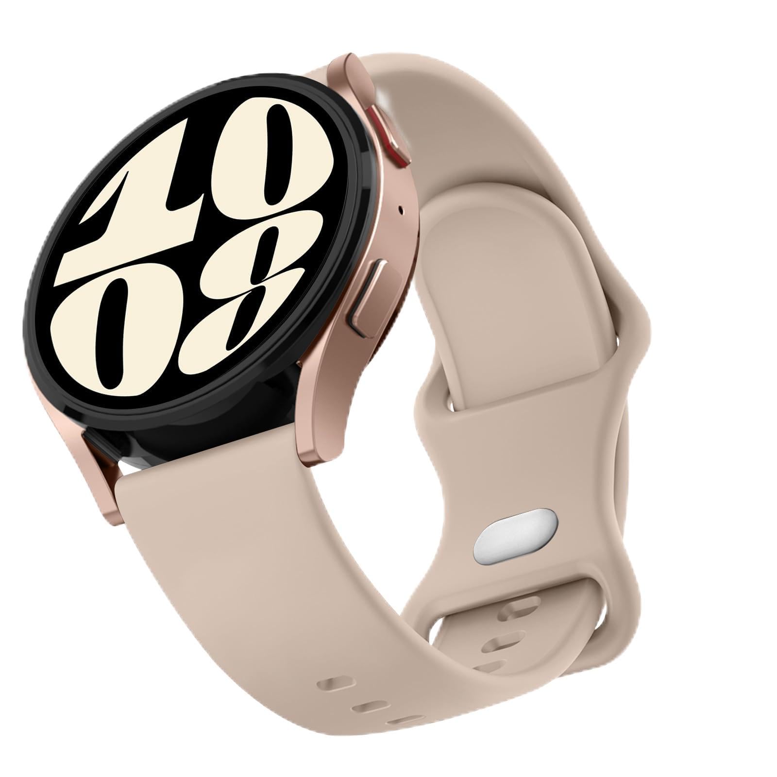 Silicone Straps Compatible with Garmin Vivoactive 5 Watch Strap/Vivoactive 6/3/3 Music, 20mm Soft Sport band Replacement for Venu Sq 2/Venu/Venu Sq & Forerunner 55/165/245/645 (Milk Tea)