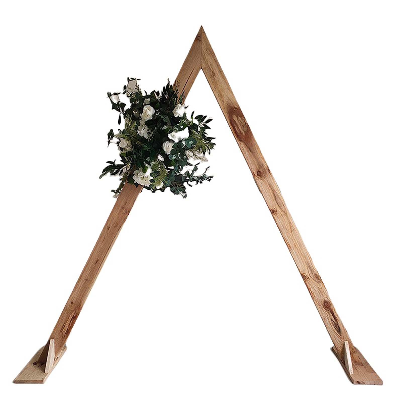 Hochzeitsbogen aus Holz, geometrischer Dreiecksdorn, Hochzeitshintergrund mit stabiler Basis, Ballon-Blumenständer für Garten, Hochzeit, rustikale Hochzeitsbögen, Dekorationen, Outdoor-Hintergründe