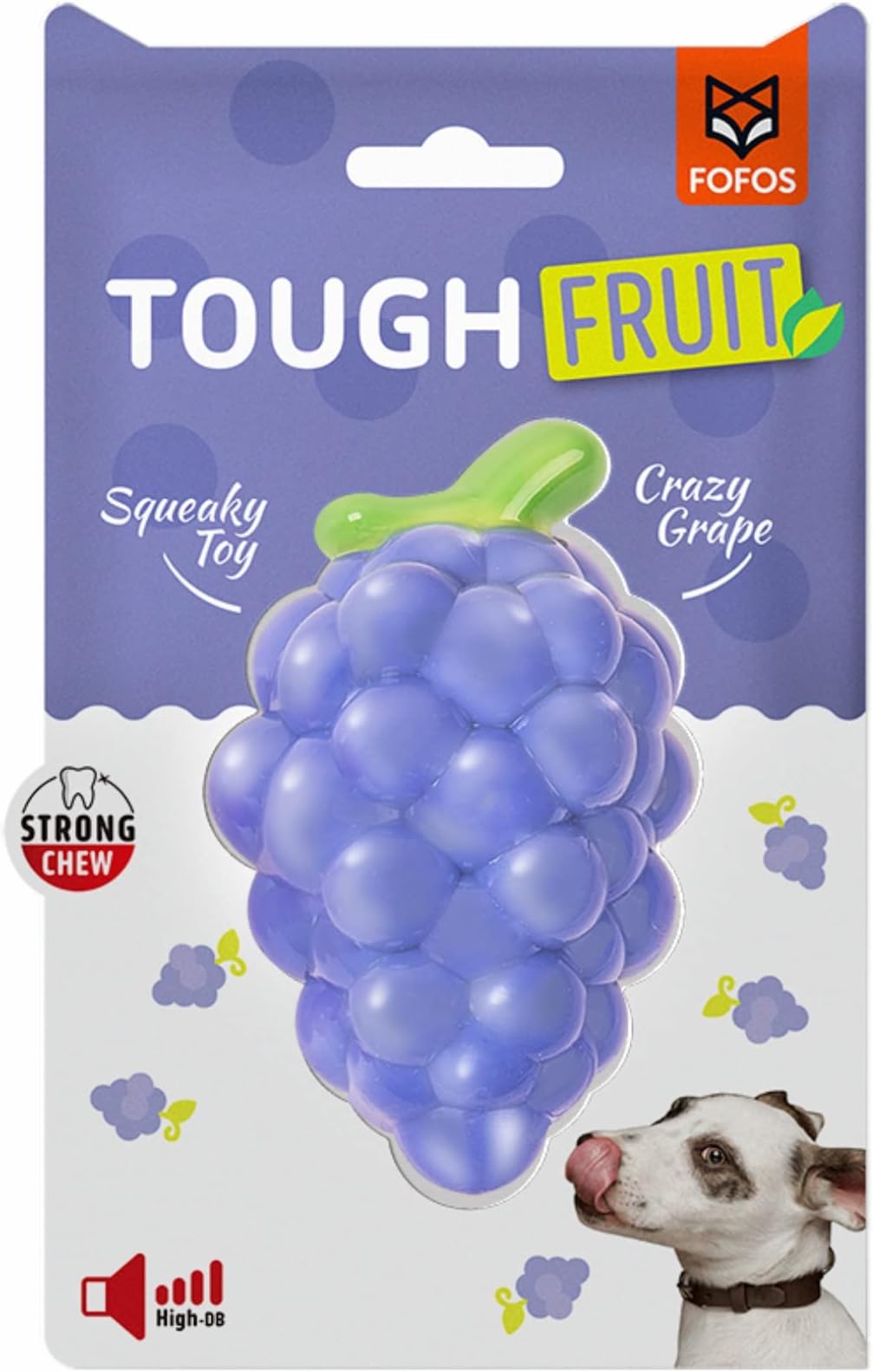 BarkButler x FOFOS Fruity-Bites Loud Grape- Chew & Squeaky Toys for Dogs, Dog Toys for Large Dogs (10-30kgs) - Purple