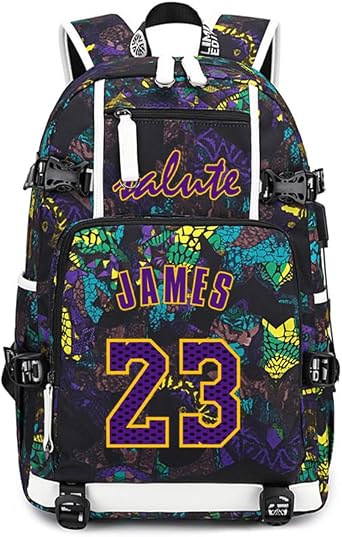 Basketball Player Star James Multifunction Backpack Travel Student Backpack Fan Bookbag for Men Women