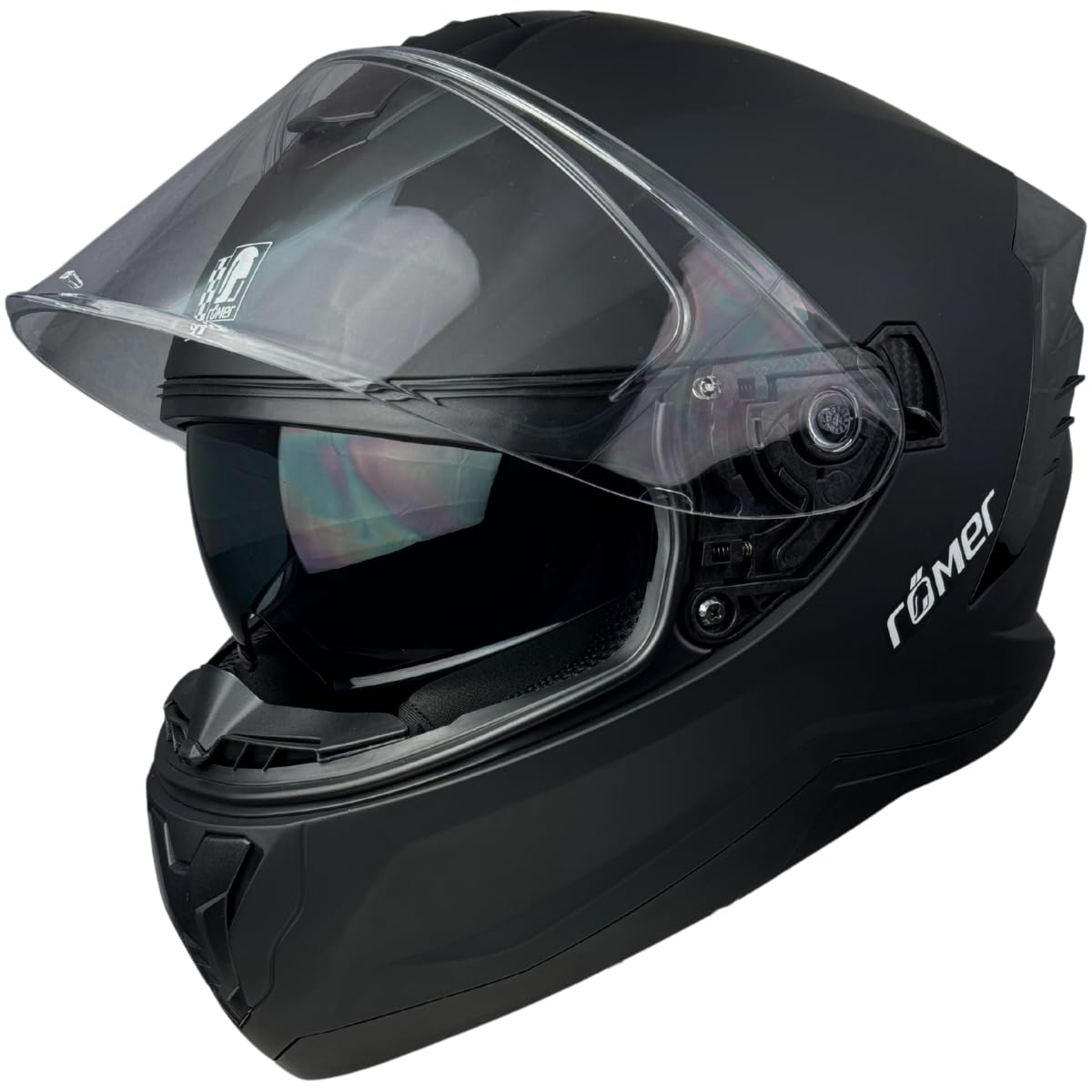 Römer Integralhelm RR20170 - Motorradhelm mit Sonnenvisier, schwarzmatt, Gr. S-XL