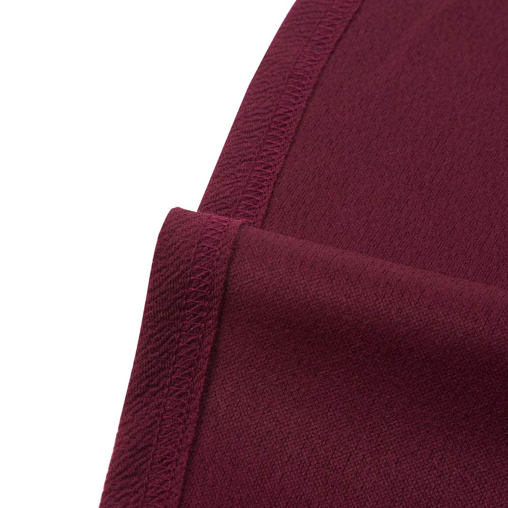 HOMEYEE Vestido de cóctel Plisado con Manga de Encaje Ahuecado para Mujer A234