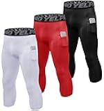 1 or 3 Pack 3/4 Compression Pants Men Athletic Gym Capri Leggings Running Tights Dry Fit Basketball Sports Base Layer