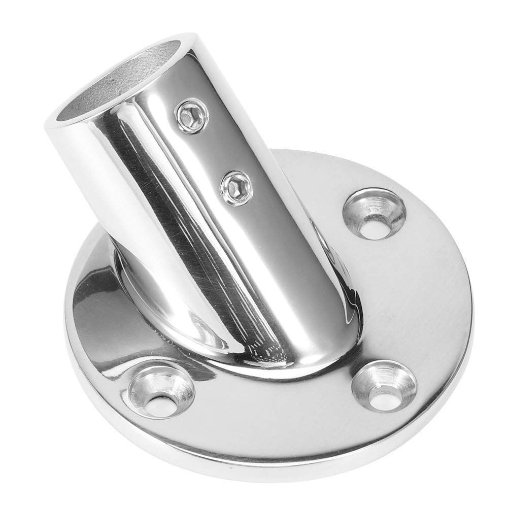 AKLOSIPY 45 Round Tube 22mm45 Degree Round Tube Base Hand Rail Railing Fitting 316 Stainl Steel Marine Boat Hardwares22mm/0.9in (25mm)