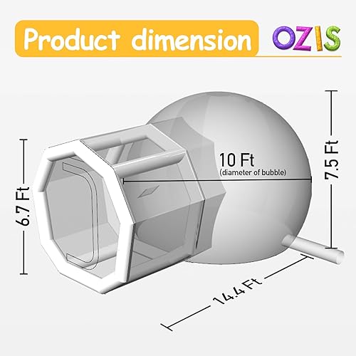 Miniatura 2 de Casa de burbujas inflable, PVC de grado comercial, cúpula de burbuja transparente con bomba y soplador de aire para niños, globos de fiesta,