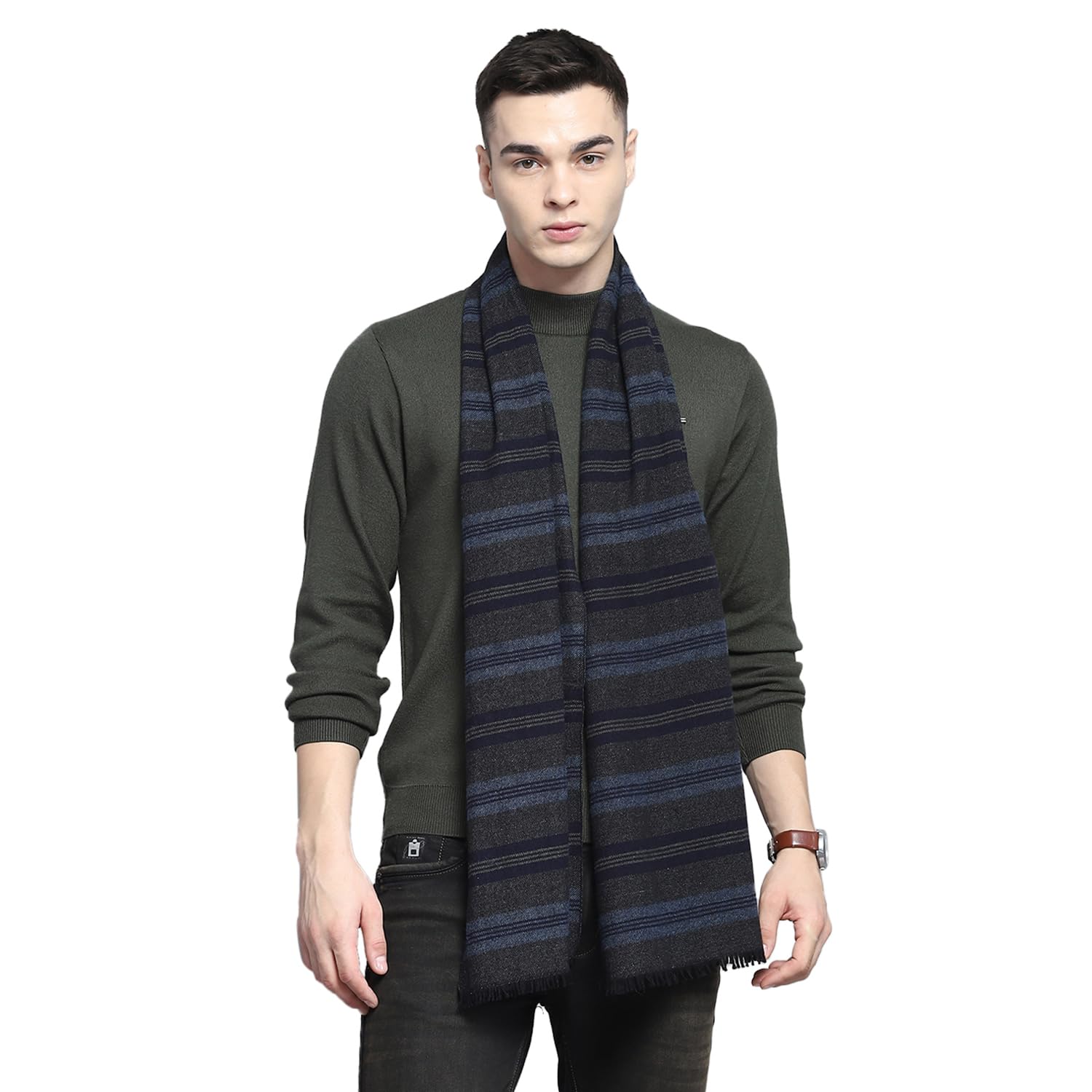 Mens Self Design Multi Color Muffler_224MUF7918-0-13