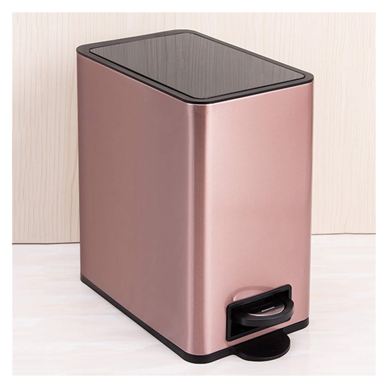 Sdydsge Rose Bin， With Cover Simple And Stylish Narrow Garbage Bin, 10L/2.6 Gallon Kitchen Bathroom Bin/D