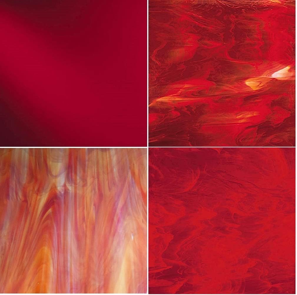 RED Variety Stained Glass Pack (4 Sheets)