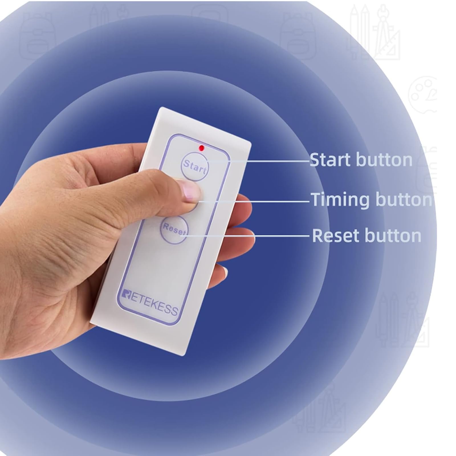 Retekess TM101 Wireless Quiz Buzzer System, Buzzer mit Sound und Licht, Bis zu 32 Antwort Buzzer, Drahtlose Fernbedienung für Teamspiele, Spiel und Spaß für Schule und zu Hause