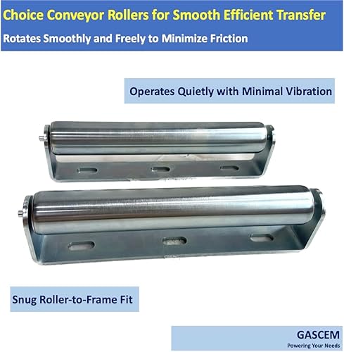 Miniatura 5 de Paquete de 2 rodillos largos BF de 10 pulgadas y soporte l 1.5 "Ø Rodillo transportador de acero galvanizado I Juego de rodillo y soporte versátil