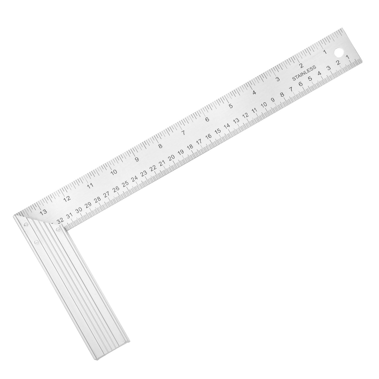 sourcing map Woodworking Square Ruler 35cm Stainless Steel Try Square Precision Framing Carpenter Tool Metal Right Angle Ruler with Alloy Handle for Professional Carpentry, Silver