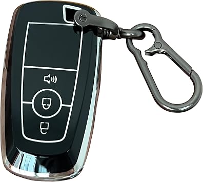 for Ford Key Fob Shell Remote Key Fit for Ford Explorer Fusion Escape Edge Expedition F150 F250 F350 F450 F550 Maverick Mustang Smart 3 Buttons Key Black-Silver