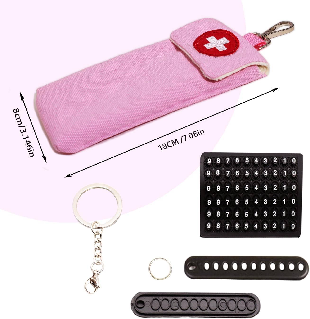 1-Piece Epipen Carrying Case, Epi Pen Carrying Case EpiPen Carrier, EpiPen Carrier Slim with Clip Epipen Holder Bag for 2 EpiPen Allergy Medical Essentials (Pink) image 3