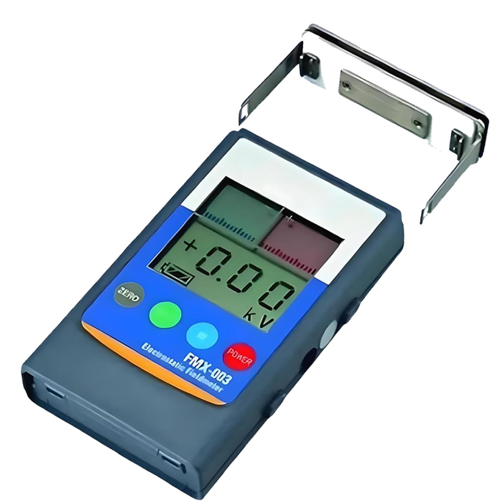 Osnzyc Handheld Electrostatic Field Meter，Non-Contact Antistatic Detection Meter, Static Electricity Tester with LED Alignment and Ground Clip for Rubber, Fiber, Plastic & Lab 20kv
