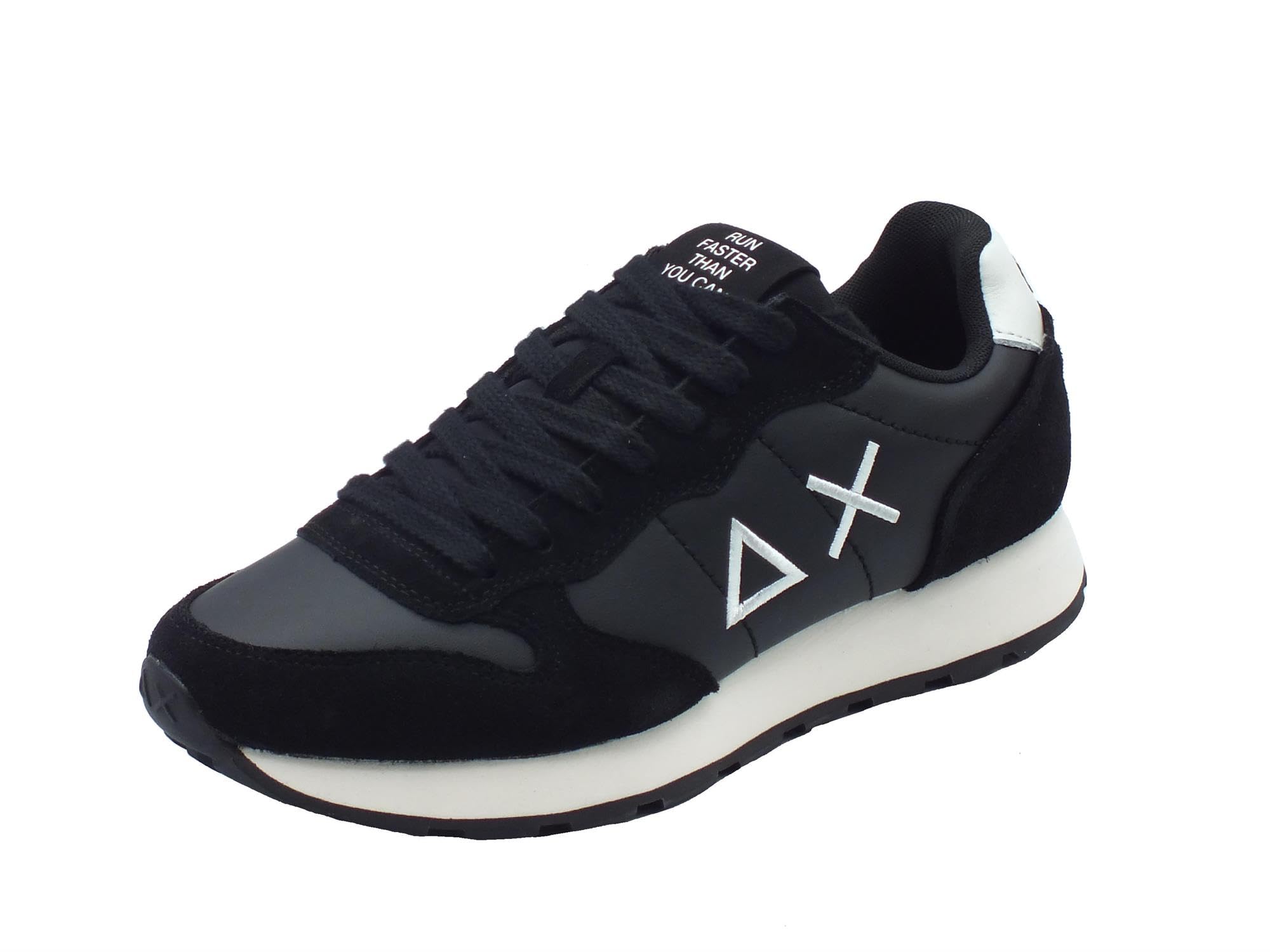 SUN68 Sneaker Running Tom baskets confortables en cuir noir