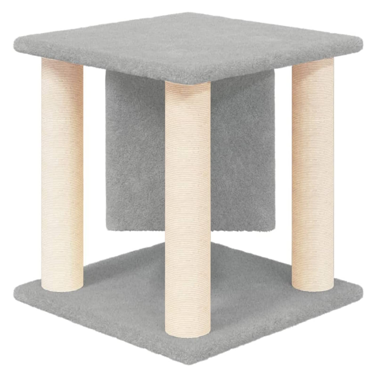 ZEYUAN Rascador para Gatos con Postes de sisal, Rascador Gato, Arbol Rascador para Gatos, Gatos Accesorios, Torre Gatos, Arranhador para Gatos, Casa para Gatos, Gris Claro 37 cm