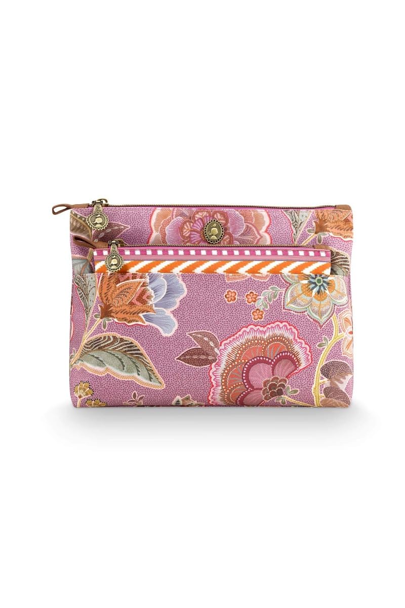 Pip Studio Caryn Kosmetiktasche Kombi Matata lila 26x7,5x18cm/22x1x13cm