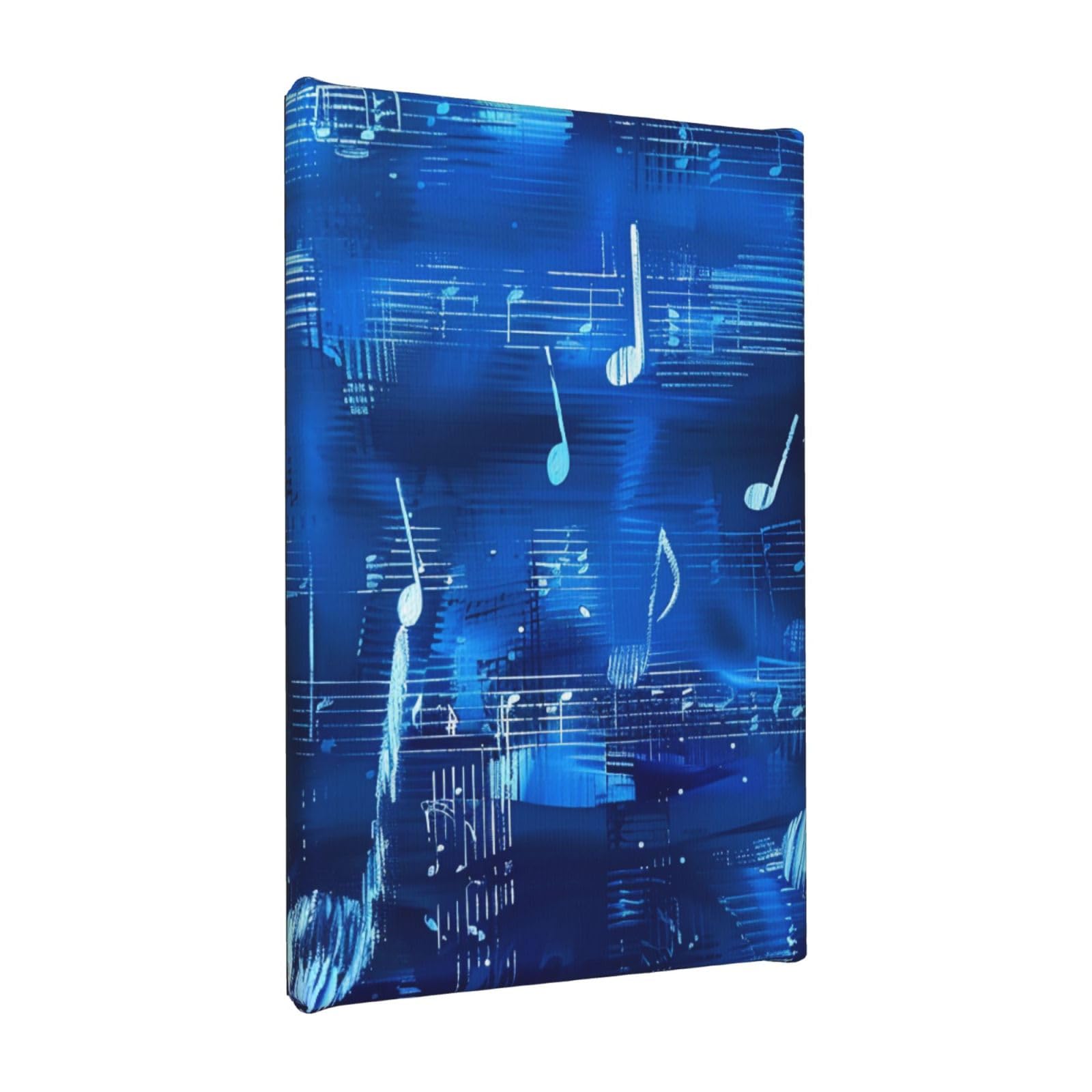 YKLJG Blue Musical Notes Printed Wall Art Canvas Painting 20x30 CM Wooden Framed Picture Painting Artwork Prints for Bedroom Kitchen Home Office Decor
