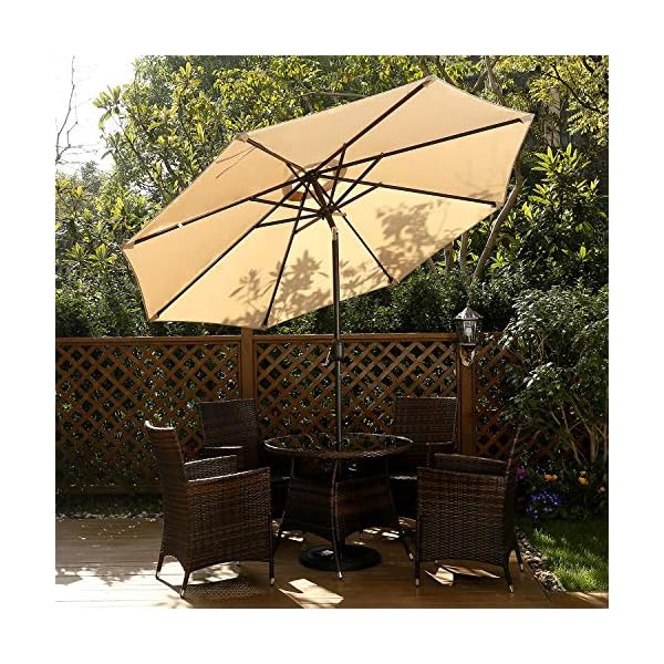 Sunvivi outdoor 75 ft patio umbrella outdoor market table umbrella luxury aluminum pole umbrella with push button tilt and crank 6 ribs polyester canopy  urban country home decor