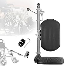 Lifting Leg Supports for Prams, Universal Replacement of the Footboard for Wheelchair with Adjustable Angle from 90 ° to 180 ° Load Capacity 100 kg for Disabled and Elderly (Right)