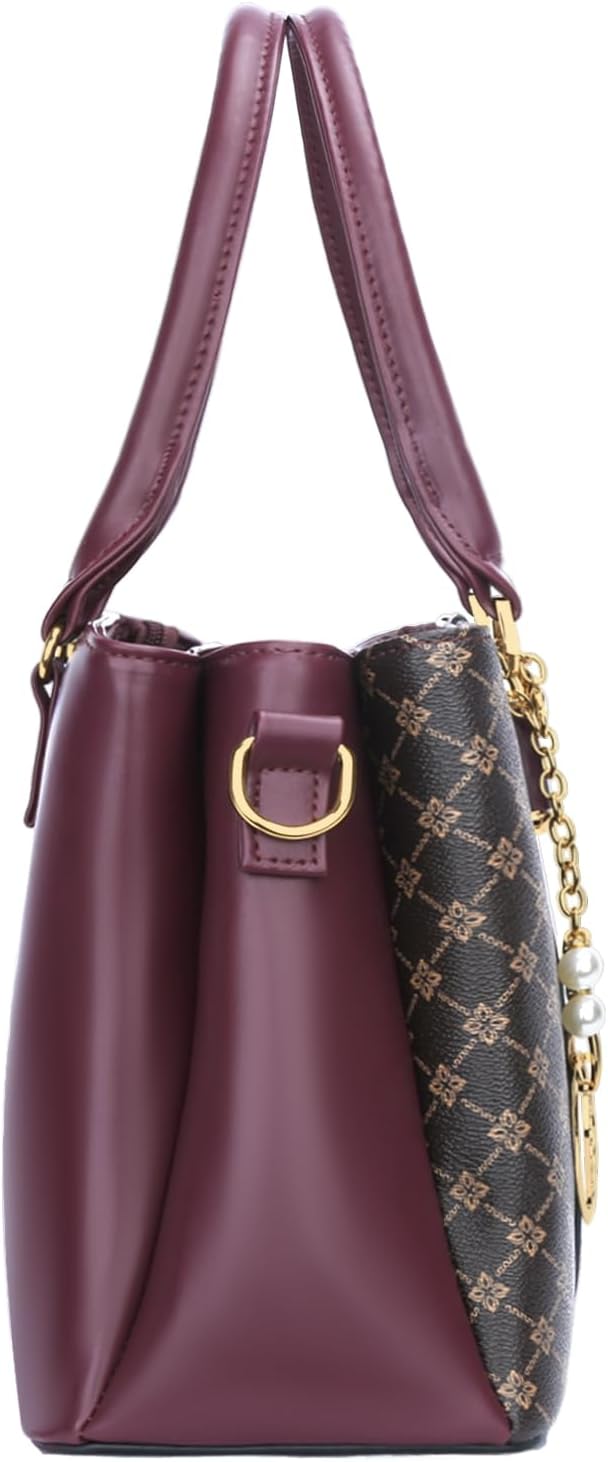 KKXIU 3 Zippered Compartments Purses and Handbags for Women Top Handle Satchel Shoulder Ladies Bags - Image 5