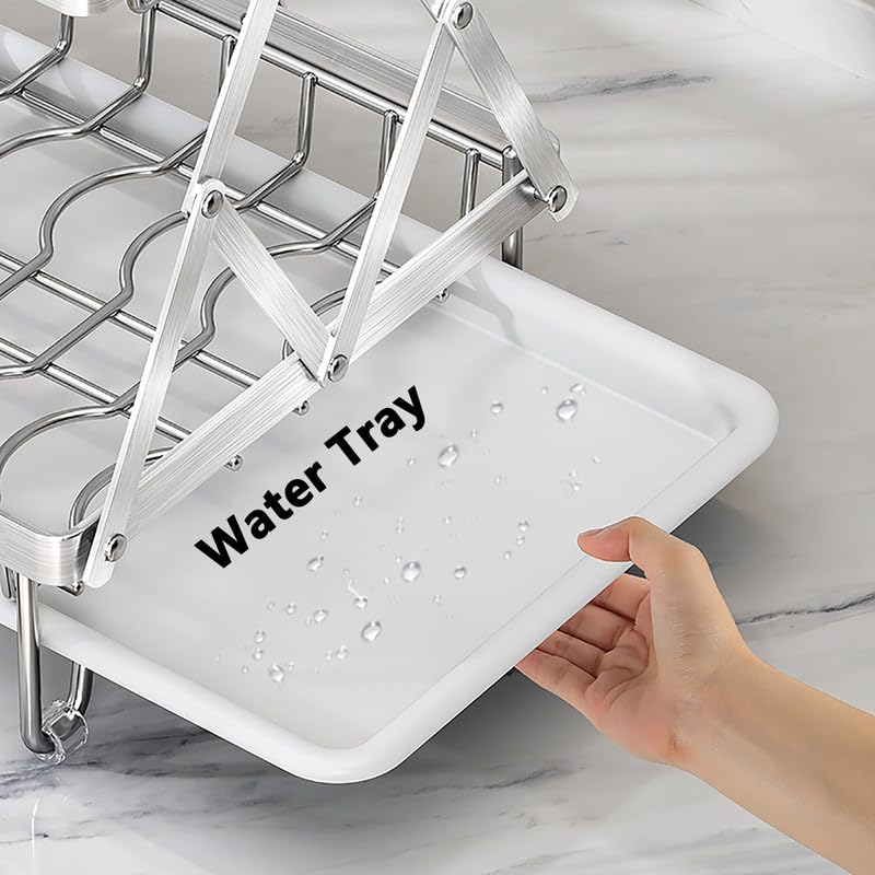 Escurreplatos, Organizador De Cocina De Doble Capa con Escurridor, Escurridor de Platos De Gran Capacidad Y Estante De Almacenamiento para Barras De Cocina