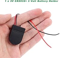 Vista 6 de Soporte de batería CR2032 de 30 piezas con plomo, soporte de celda de moneda de 3 V con interruptor, soporte de batería de botón CR2032 (negro)