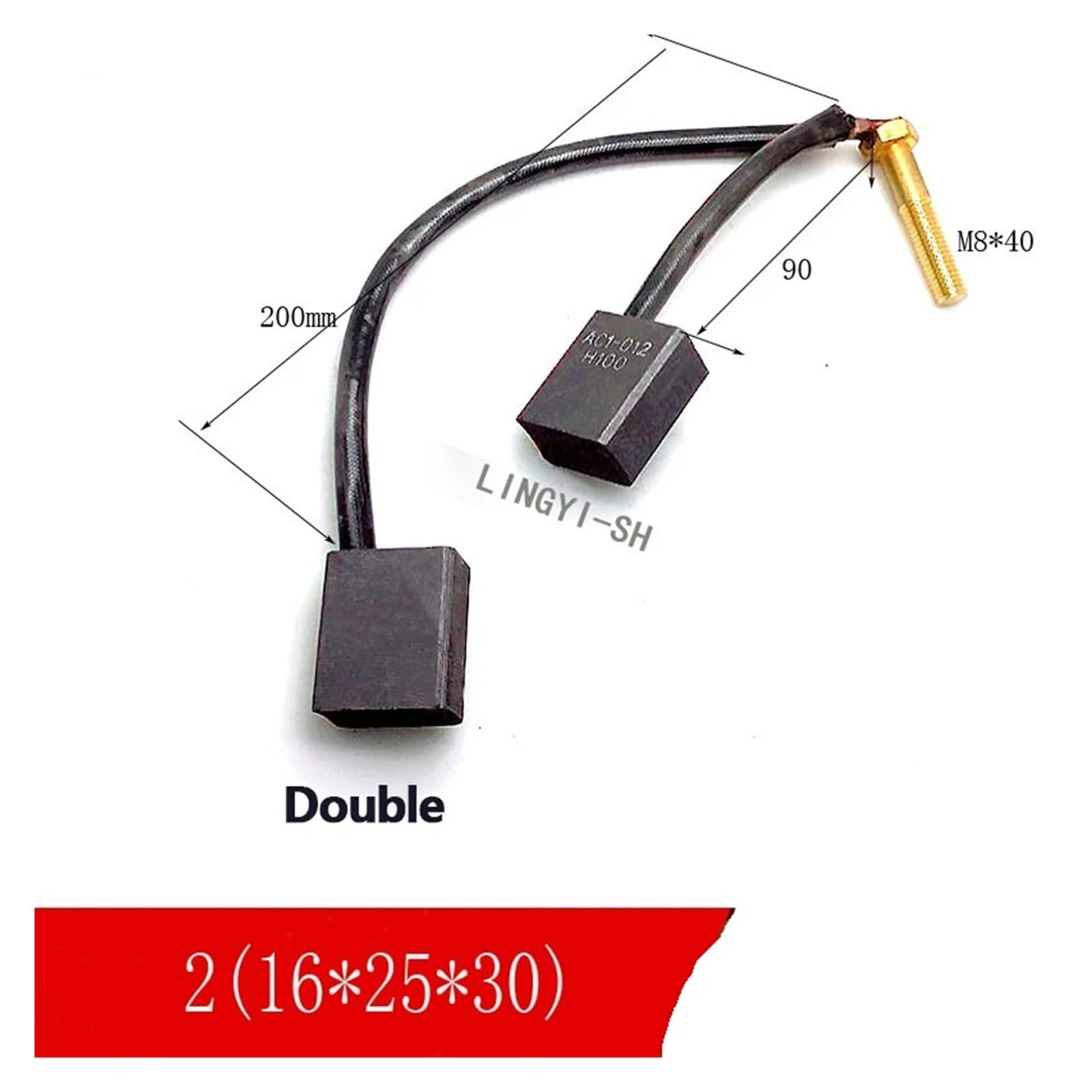 2 szt. 16 x 25 x 30 szczotka węglowa do silnika wózka widłowego szczotka węglowa do silnika tylnej klapy