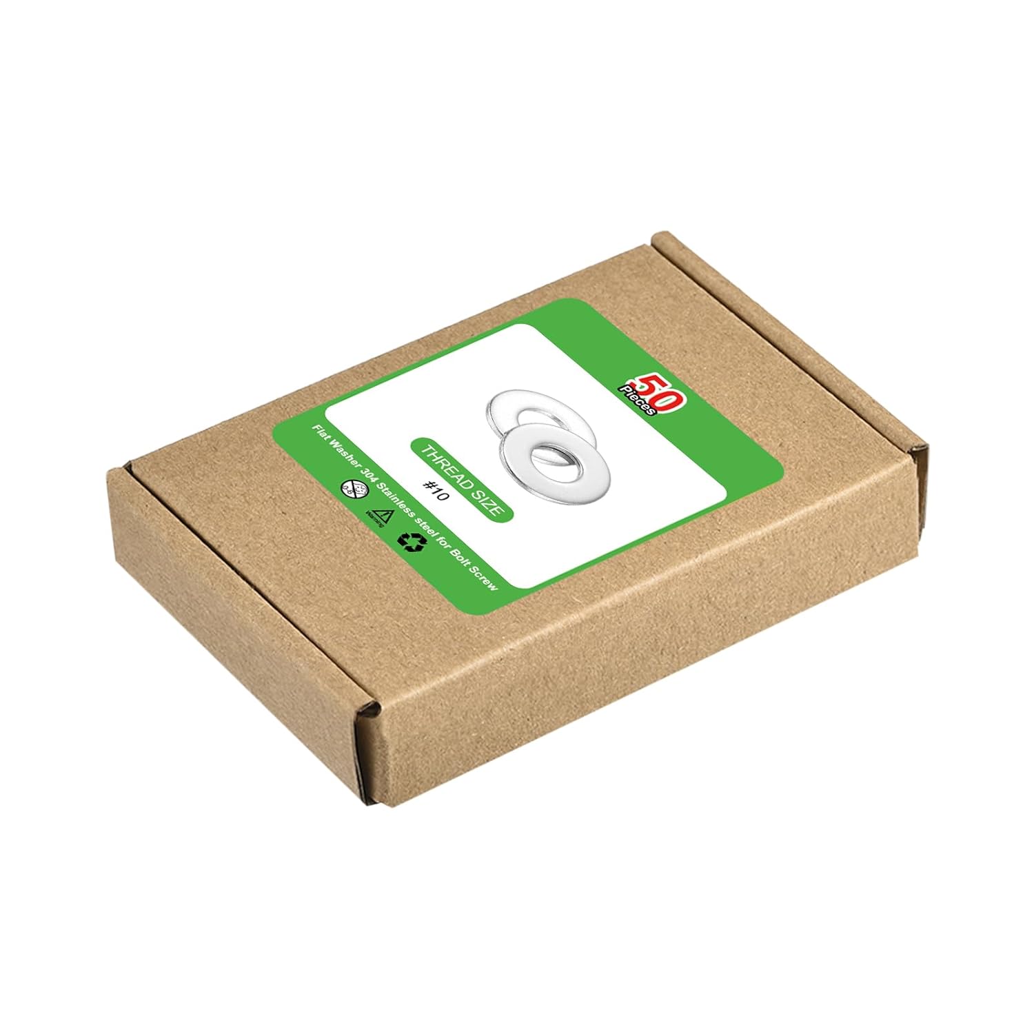 uxcell 50Pcs #10 Flat Washer, 304 Stainless Steel 0.219" ID x 0.5" OD x 0.049" Thick for Bolt Screw, Factories Repair, Kitchens, Shops, and Outdoor Construction, Silver