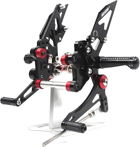 Miniatura 76 de Arashi reposapiés para motocicleta, accesorios ajustables, juego de reposapiés traseros Negro