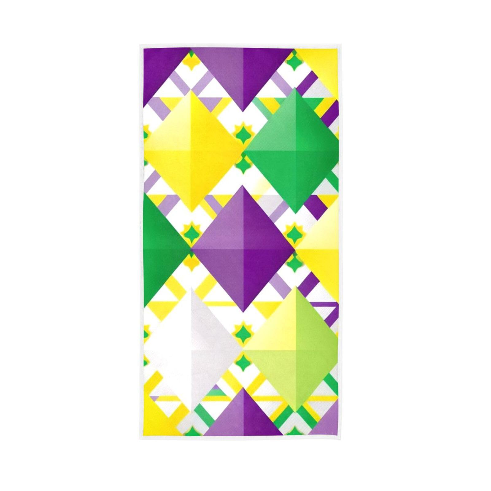 LSRCPD Carnival Diamonds Hand Towels for Kitchen, 15 x 30 Inches Spa Towels for Body, Kitchen Hand Towel Absorbent Hand Drying Towel