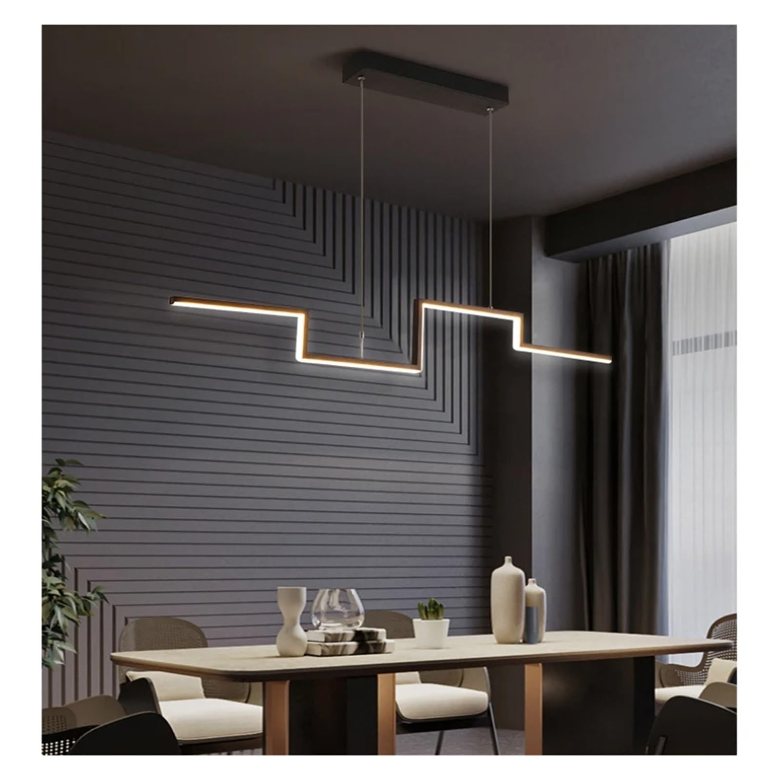 Lampe suspendue à LED cuisine et salon lustre design noir de plafond